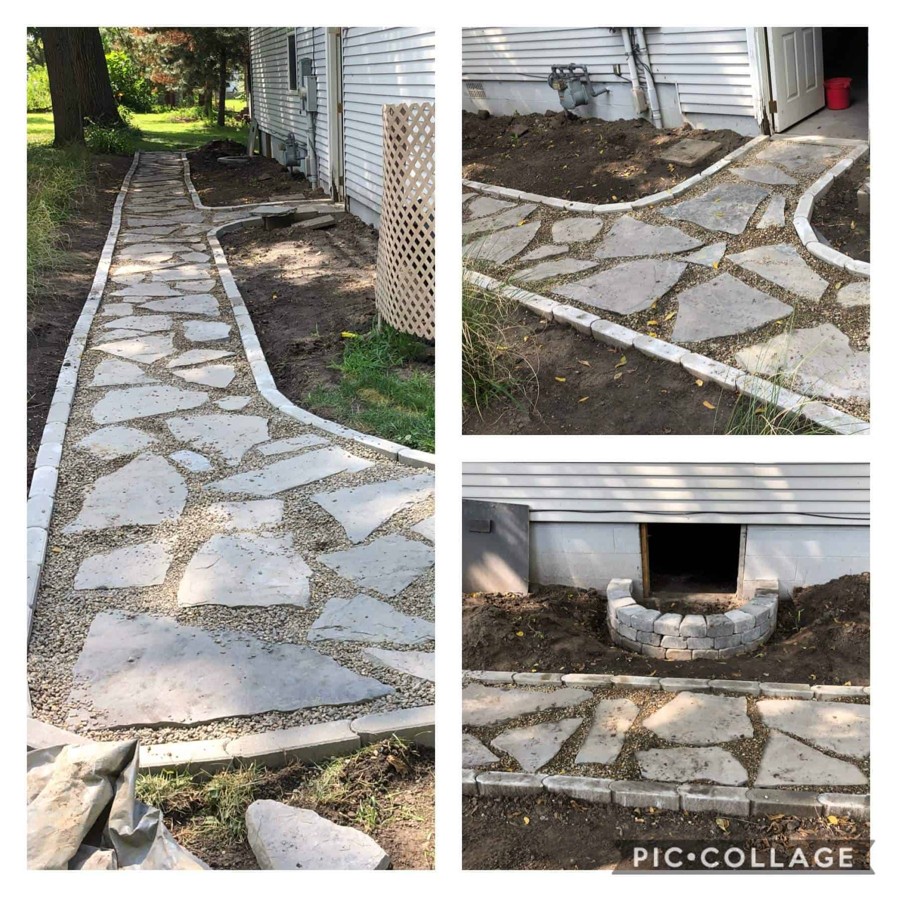 Patio hardscaping installation 